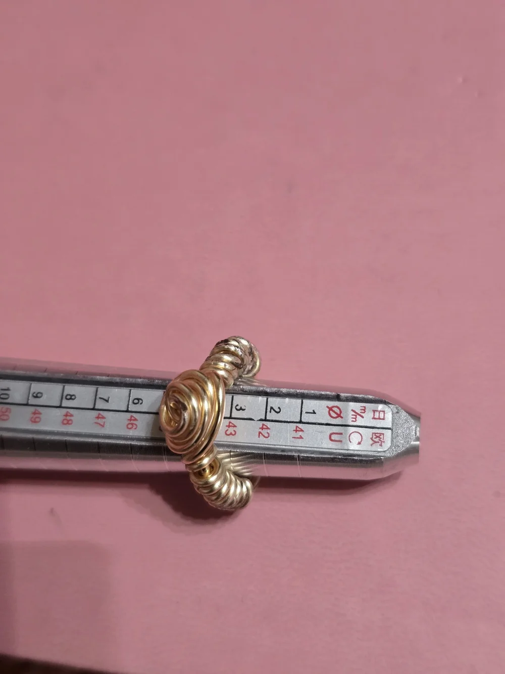 Hand Made Gold-Tone Rose Copper Ring